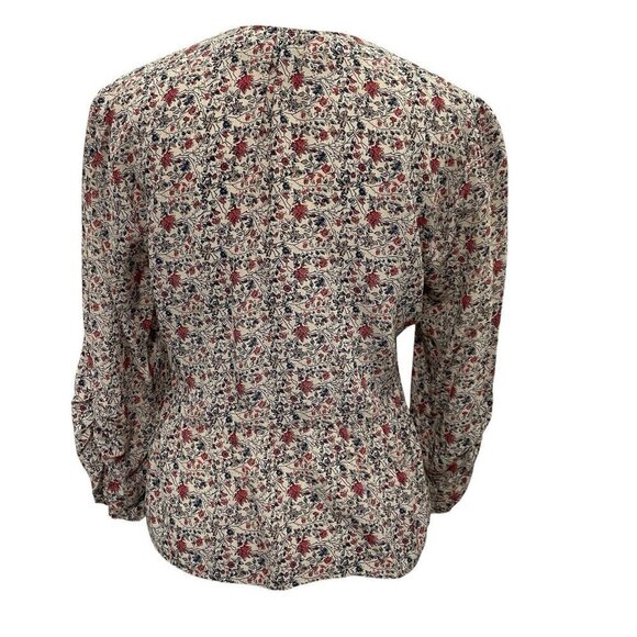 Madewell 100% Silk Feminine Micro-Floral Button Front Blouse Top size 2 - Picture 6 of 9